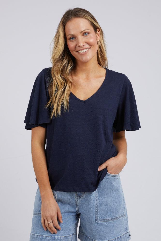 Elm Pearl Short Sleeve Top Navy From BoxHill