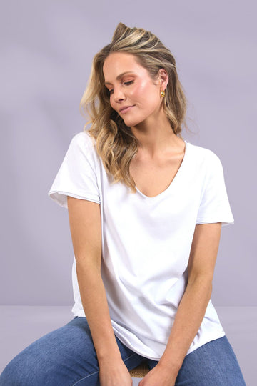 Elm Pima Vee Tee White From BoxHill