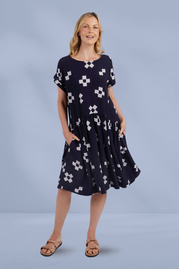 Elm Positano Dress Navy Print From BoxHill