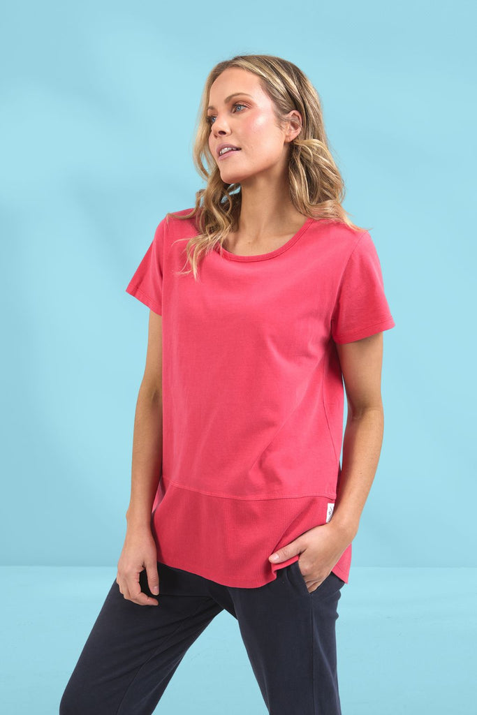 Elm Rib Short Sleeve Tee Bittersweet From BoxHill