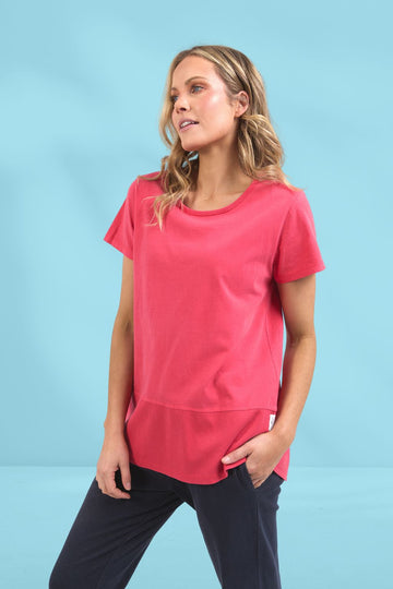 Elm Rib Short Sleeve Tee Bittersweet From BoxHill