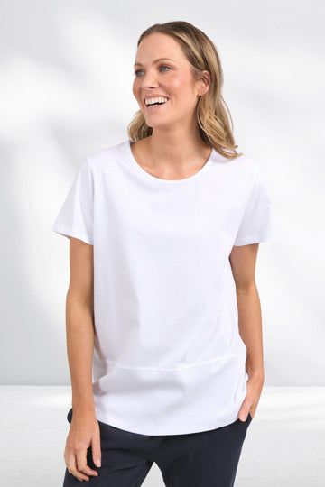 Elm Rib Short Sleeve Tee White From BoxHill