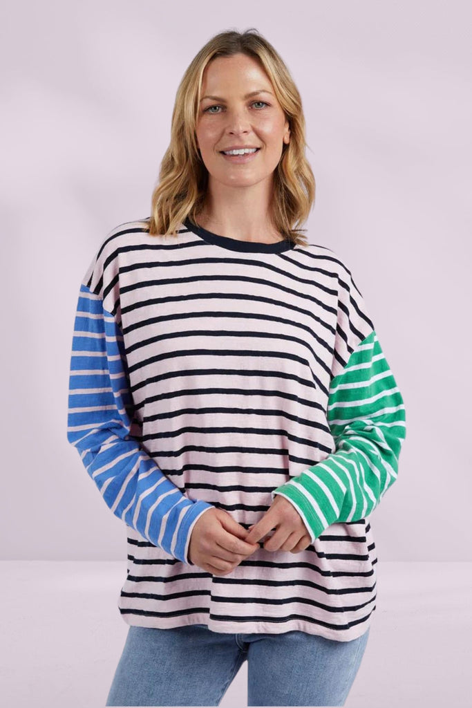 Elm Sally Stripe Long Sleeve Tee Pinkaboo From BoxHill