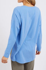 Elm Society Long Sleeve Tee Cerulean Blue From BoxHill