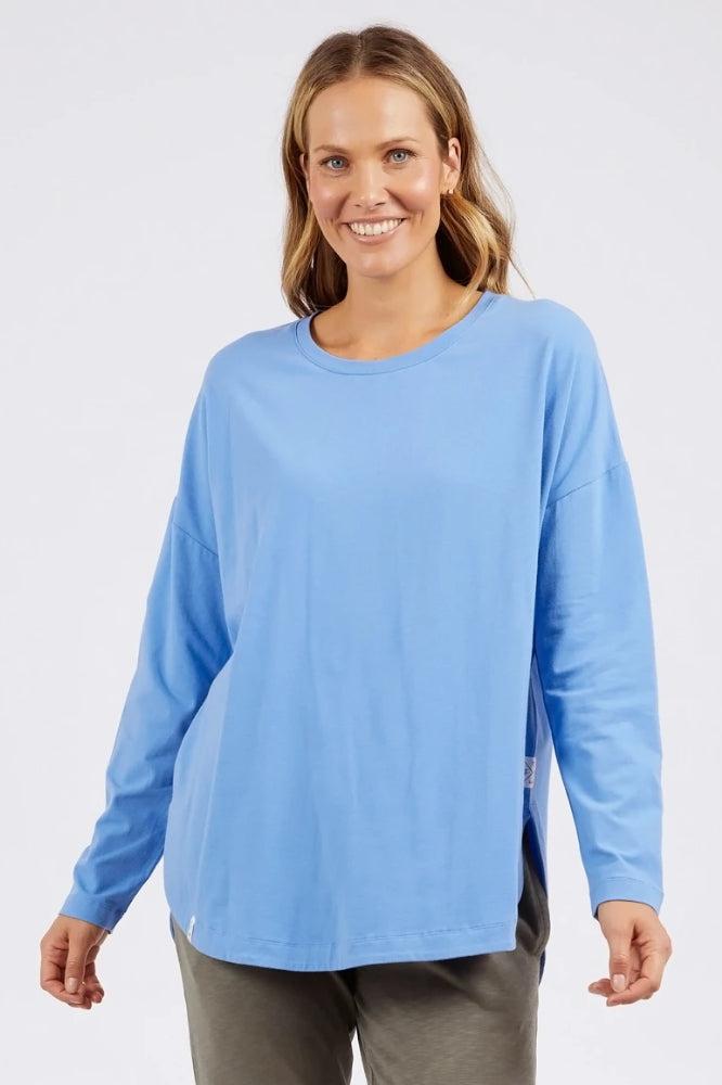 Elm Society Long Sleeve Tee Cerulean Blue From BoxHill