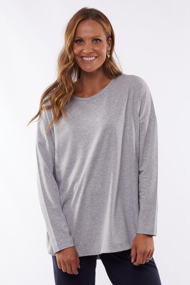 Elm Society Long Sleeve Tee Grey Marle From BoxHill