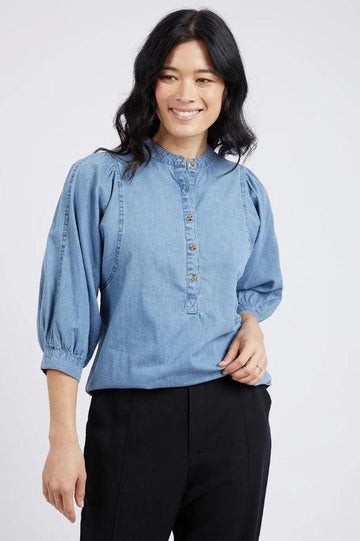 Elm Sophie Shirt Light Blue Wash From BoxHill