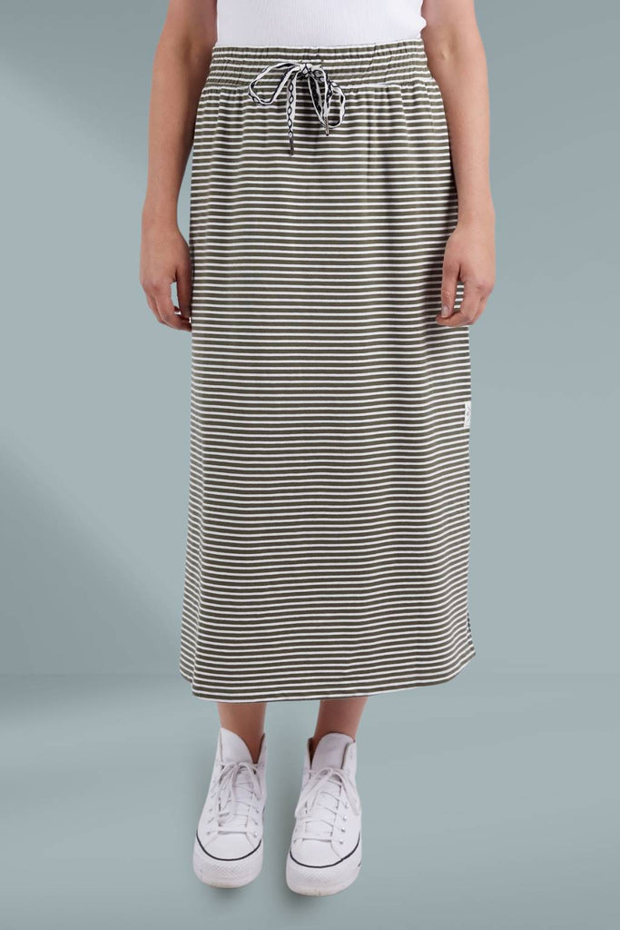 Elm Travel Skirt Khaki White Stripe From BoxHill