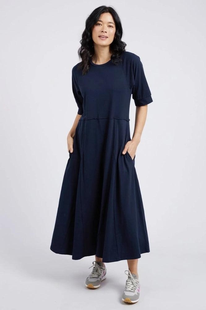 Elm York Midi Dress Navy From BoxHill