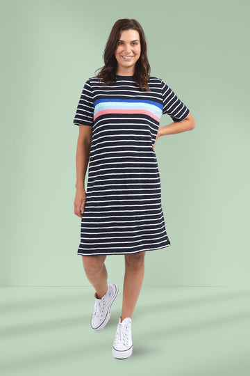 Elm Zena Tee Dress Navy White Stripe From BoxHill