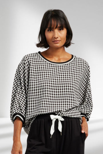 PRE-ORDER Et Alia Aroha Top Black White Check From BoxHill