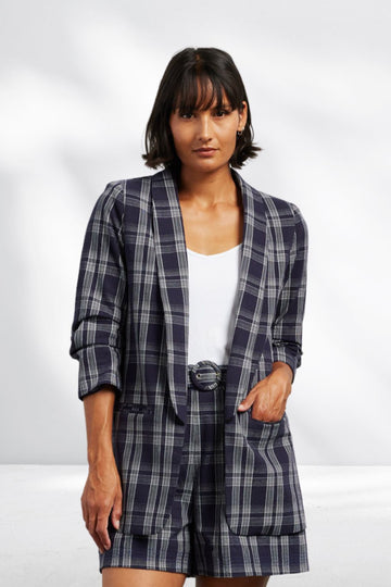 Et Alia Kennedy Blazer Ink Plaid From BoxHill