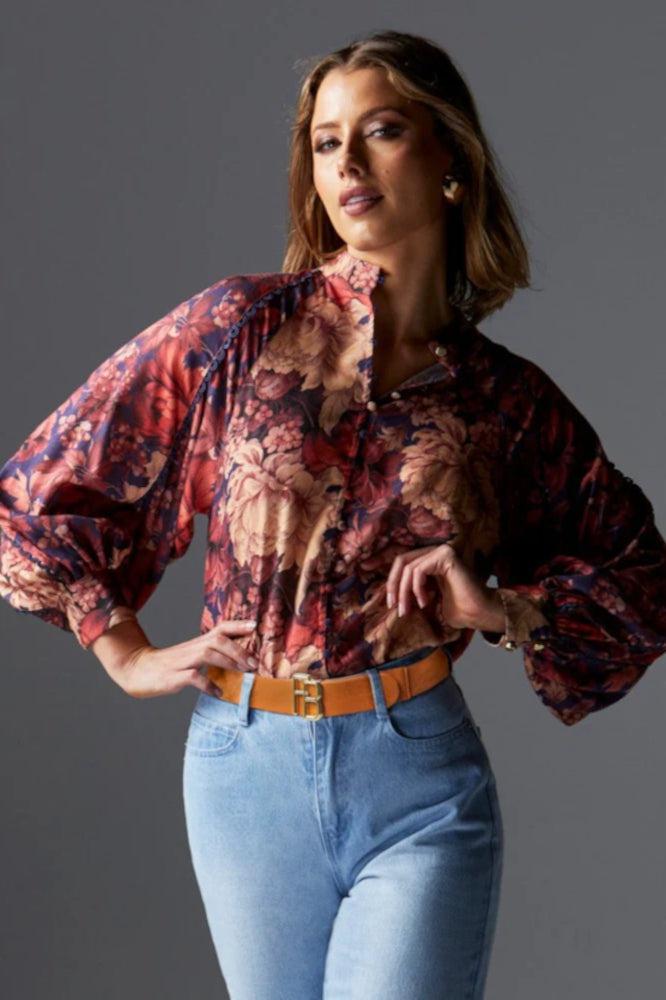 Fate and Becker Berry Kiss Blouse Floral From BoxHill