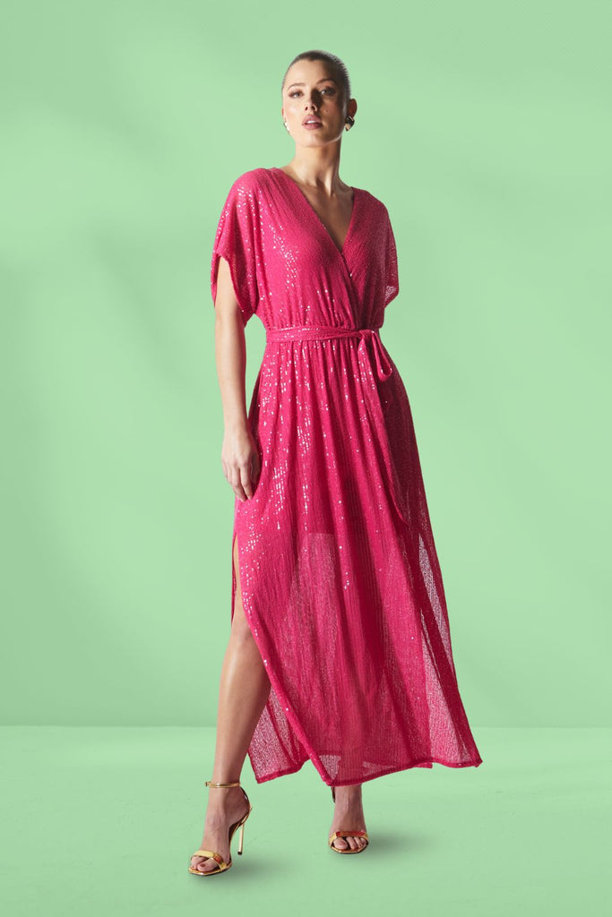 Fate and Becker Impression Sequin Dress Fuschia From BoxHill