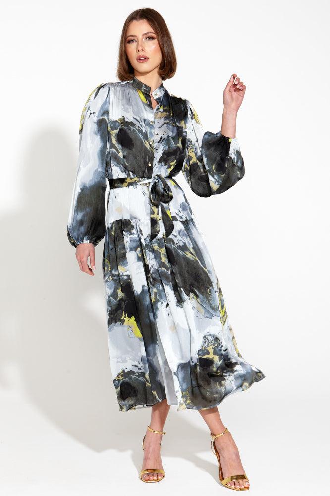 Fate and Becker Transfixed Midi Duster Shirt Dress Marble From BoxHill