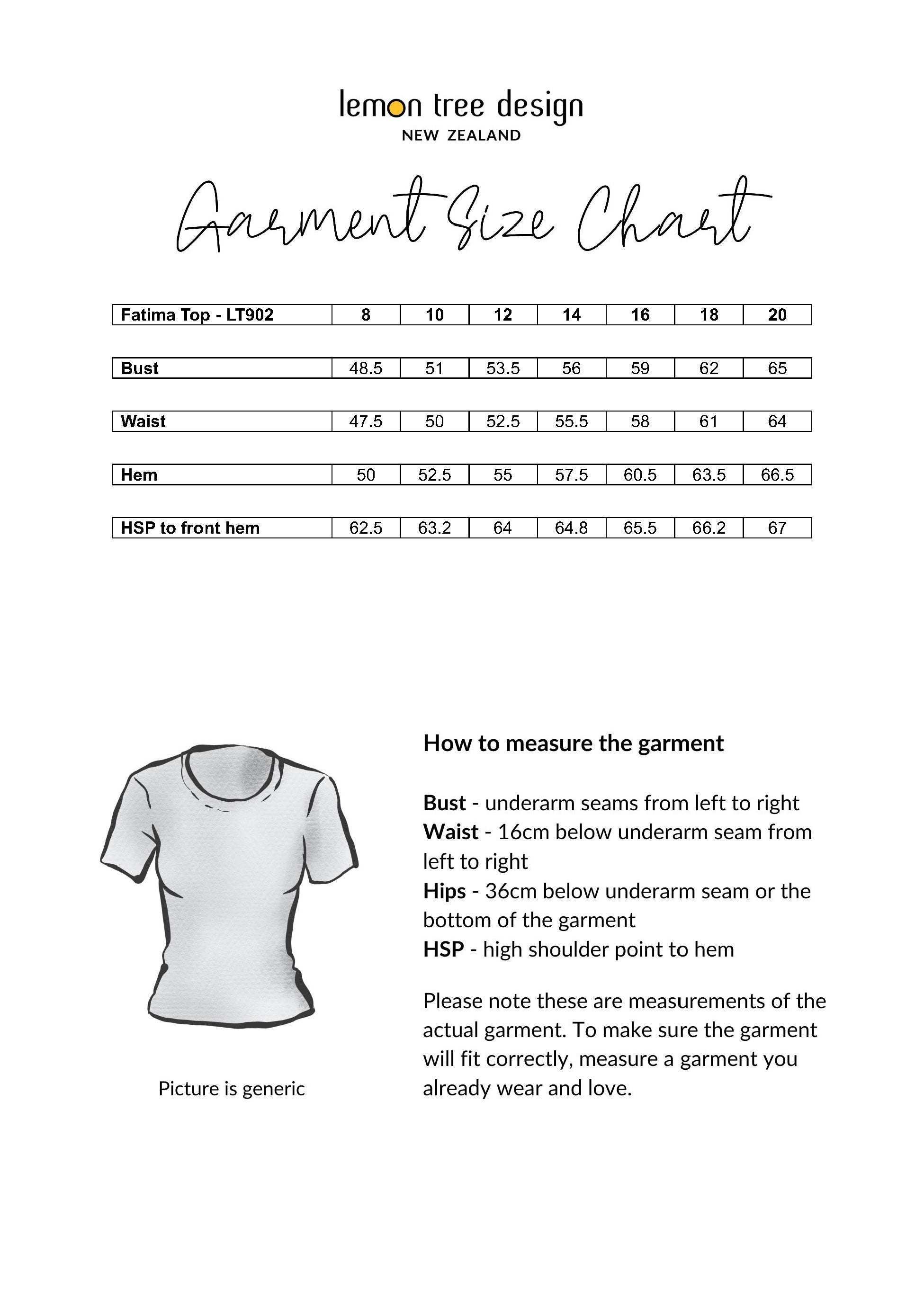 Size Chart for