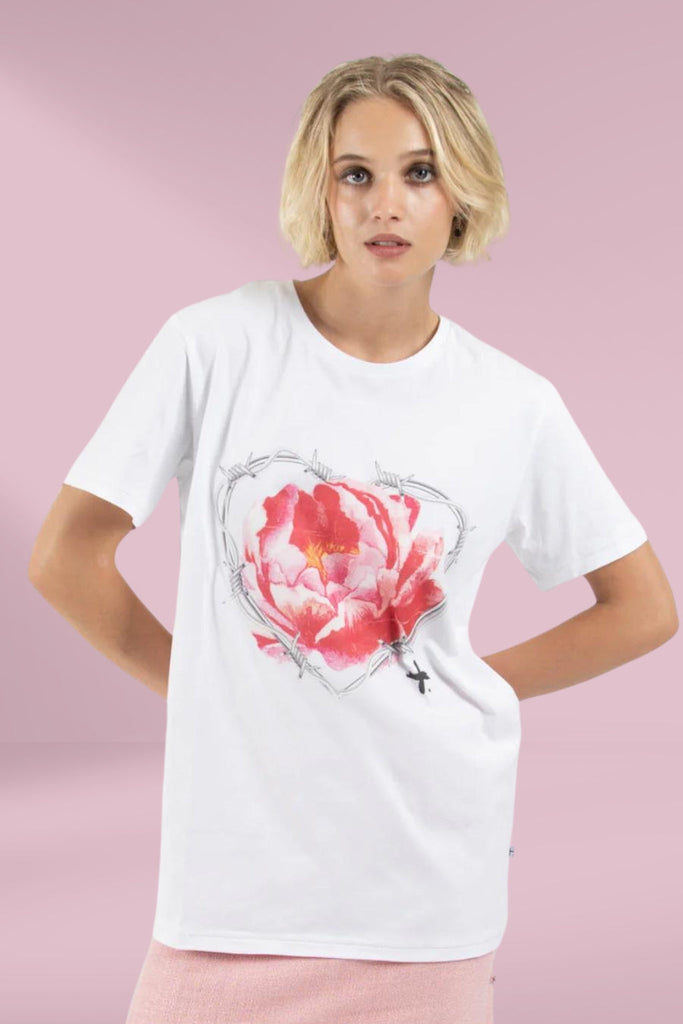 Federation Rush Tee Caged Rose White From BoxHill