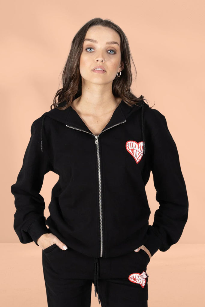 Federation Touring Zip Hoodie Fed Love Black From BoxHill