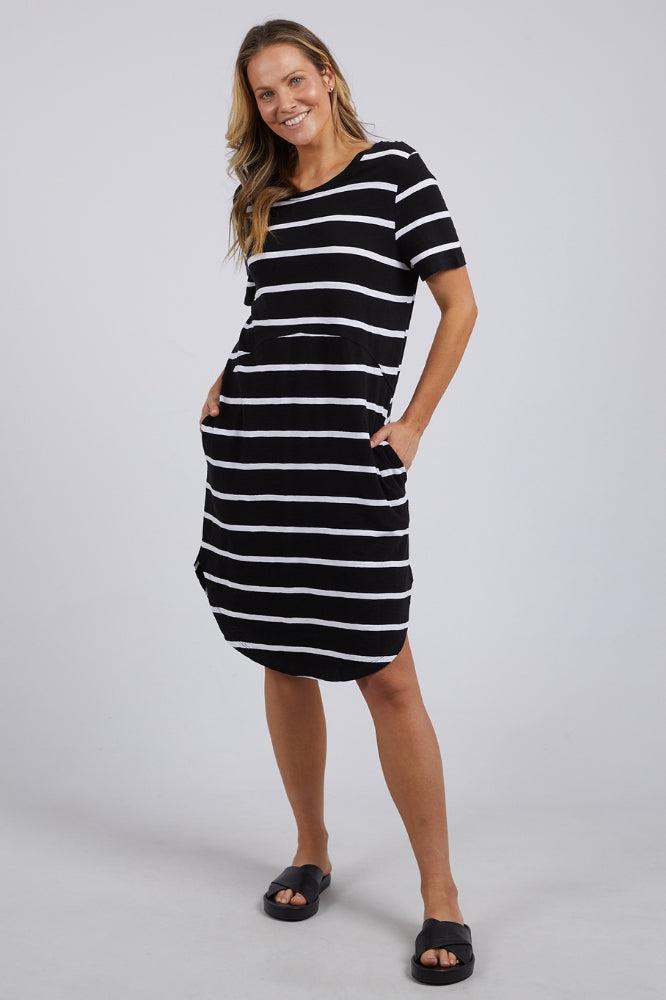 Foxwood Bay Stripe Dress Black White Stripe From BoxHill