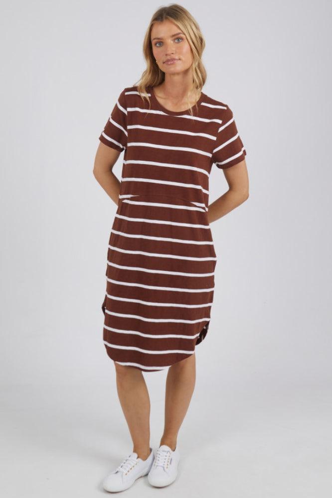 Burgundy and hotsell white striped dress