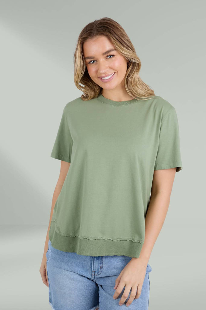 Foxwood Farrah Short Sleeve Tee Fern From BoxHill