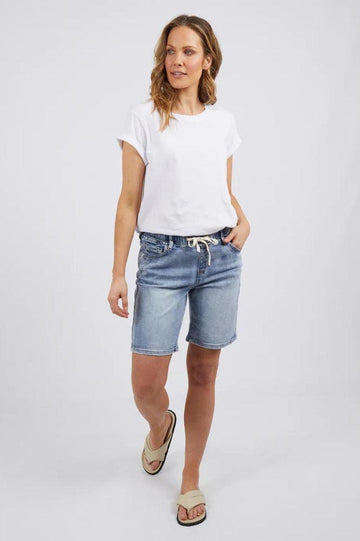 Foxwood Gabby Bermuda Shorts Mid Blue From BoxHill