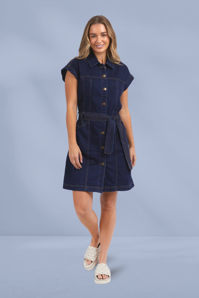 Foxwood Heidi Dress Dark Blue Denim From BoxHill