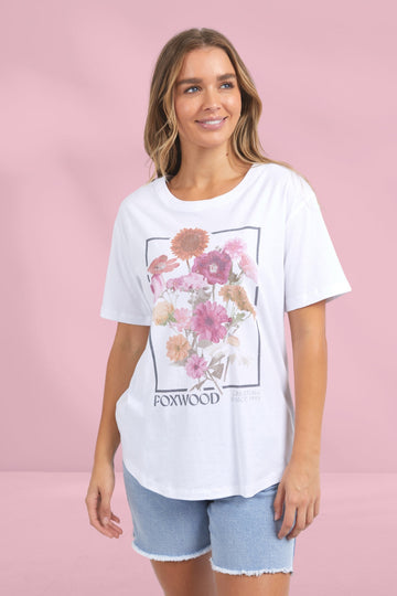 Foxwood In Bloom Tee White From BoxHill