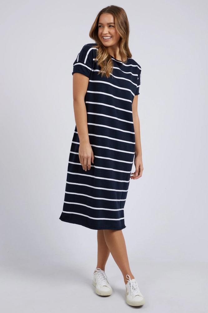 Foxwood Margot Stripe Knit Dress Navy and White Stripe From BoxHill