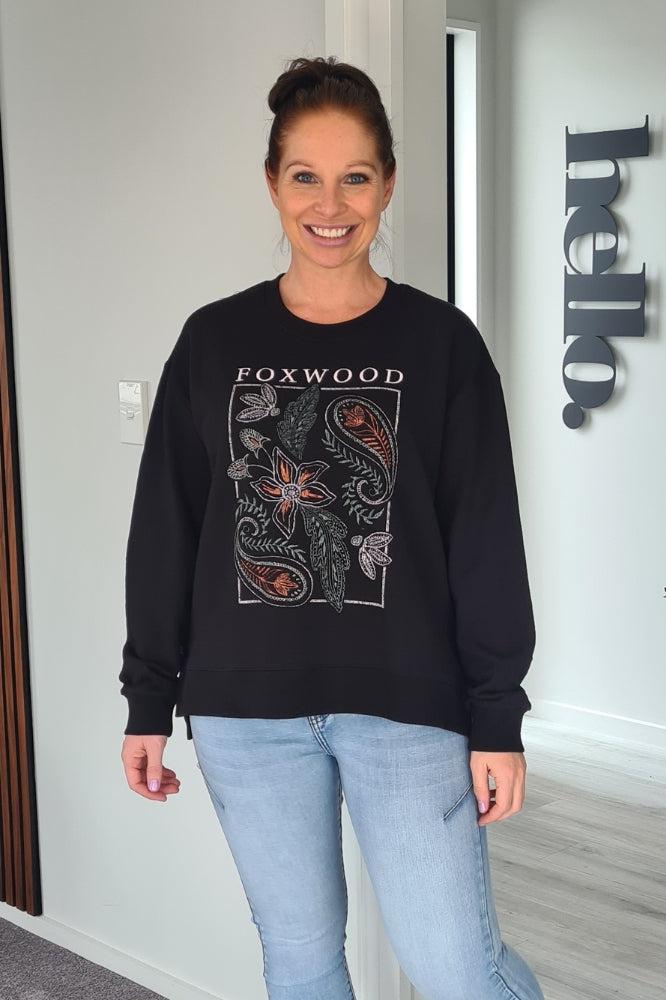 Foxwood Paisley Crew Black From BoxHill