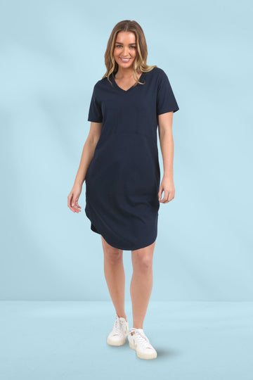 Foxwood Rhoda Vee Dress Dark Sapphire From BoxHill