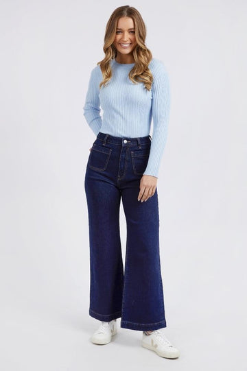 Foxwood Sarah Wide Leg Jeans Indigo Denim From BoxHill