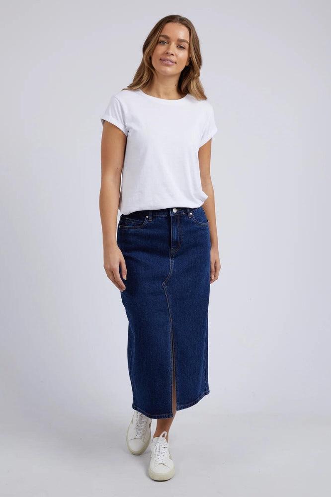 Foxwood Scout Midi Skirt Indigo Denim From BoxHill