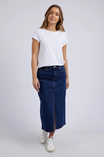 Foxwood Scout Midi Skirt Indigo Denim From BoxHill