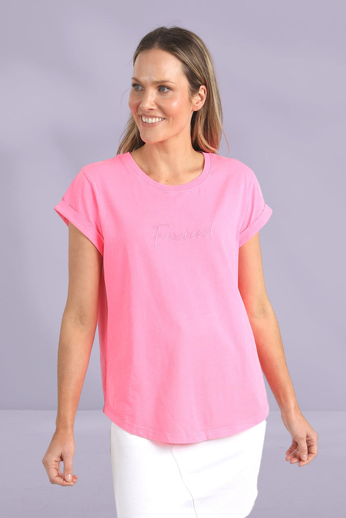 Foxwood Signature Tee Neon Rose From BoxHill