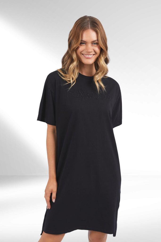 Foxwood Simplified Tee Dress Washed Black From BoxHill