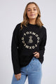 Foxwood Statement Long Sleeve Top Washed Black From BoxHill