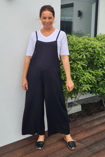 Freez Rayon Overalls Black From BoxHill