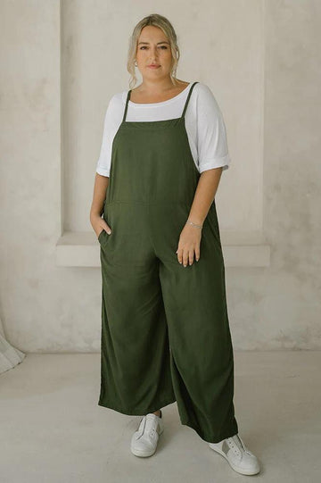 Freez Rayon Overalls Olive From BoxHill