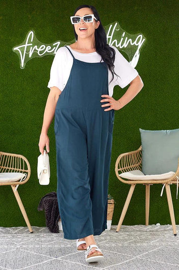 Freez Rayon Overalls Teal From BoxHill