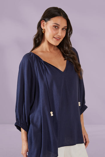 Haven Sardinia Relaxed Blouse Riviera From BoxHill