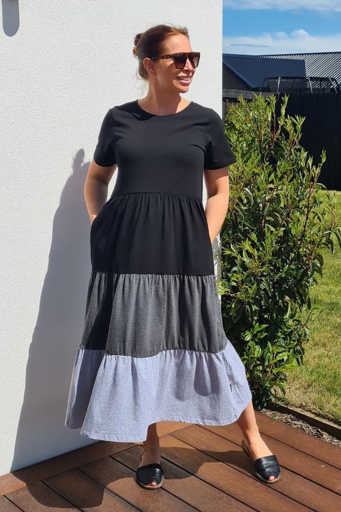 Home-Lee Kendall Dress Black Charcoal Grey From BoxHill