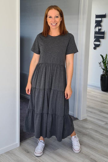 Home-Lee Kendall Dress Charcoal From BoxHill