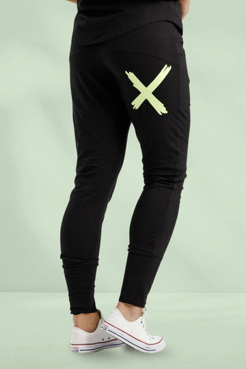 Homelee Apartment Pants Black with Lime X From BoxHill