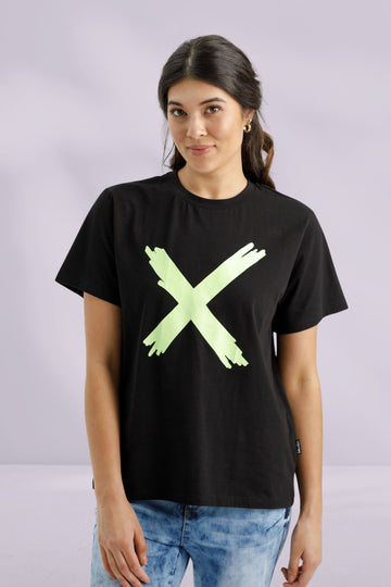 Homelee Chris Tee Black with Lime X From BoxHill