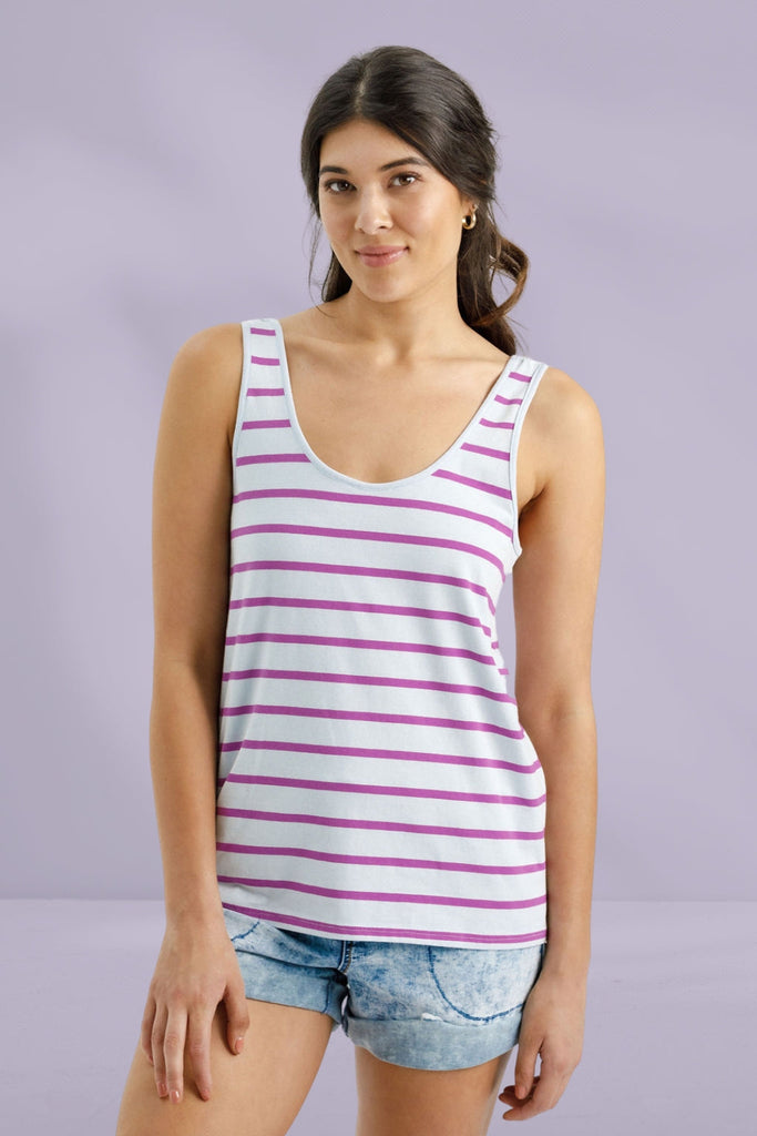 PRE-ORDER Homelee Heather Singlet Orchid Stripe From BoxHill