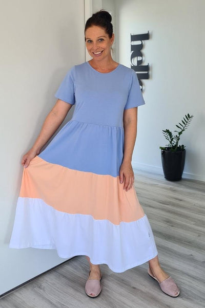 Peach and hotsell blue dress