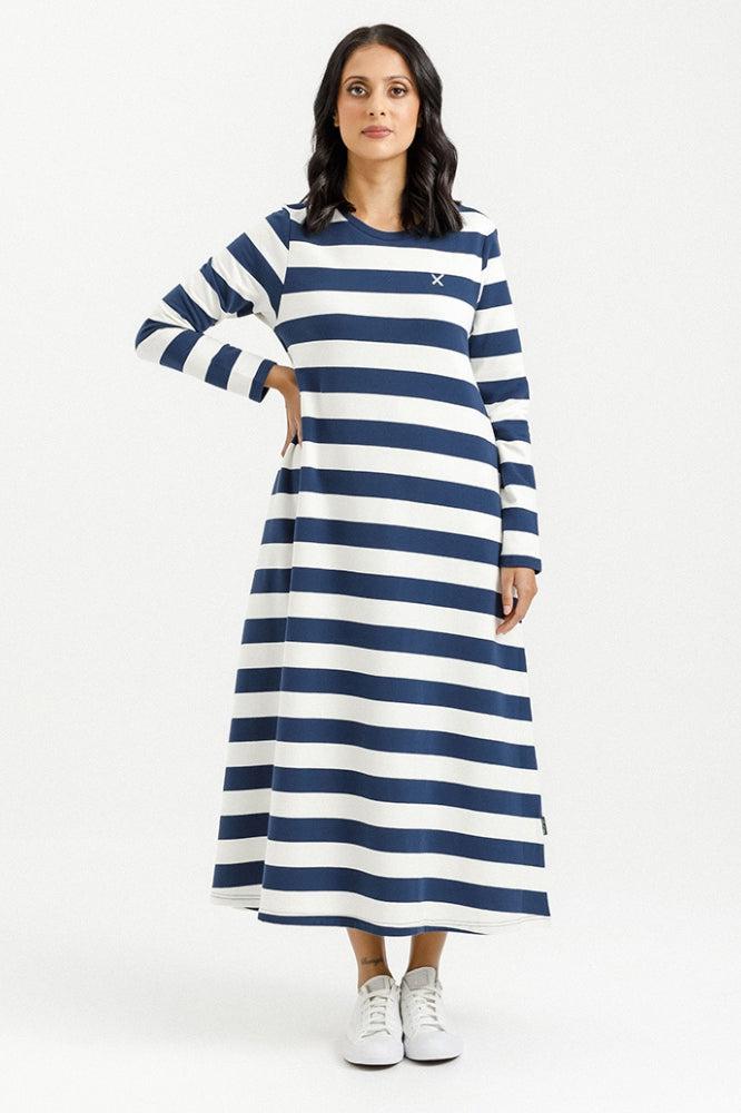 Homelee Kinsley Midi Dress with Mini X Indigo Blue Stripe From BoxHill