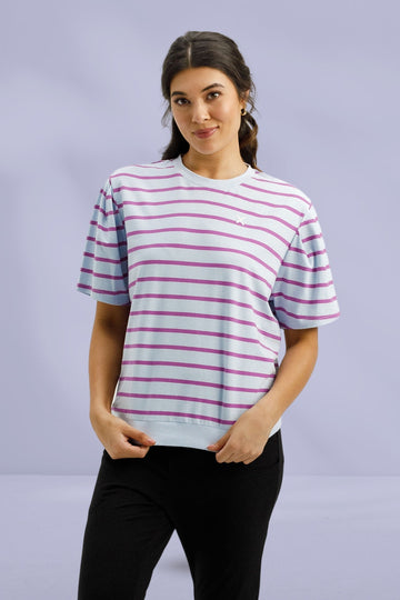 PRE-ORDER Homelee Wylder Tee Orchid Stripe with Mini X From BoxHill