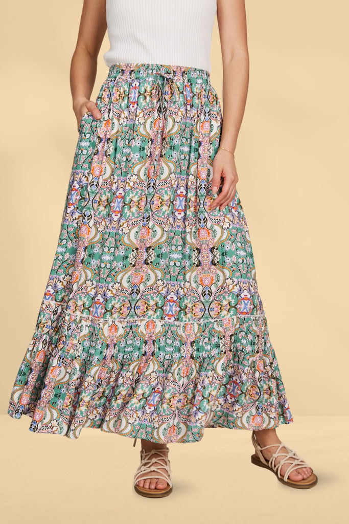 Isle of Mine Esme Maxi Skirt Lotus Fleuron From BoxHill